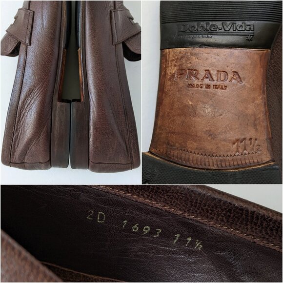 Men\'s Prada Brown Leather Penny Loafer Dress Shoes | Size 13** main image 5